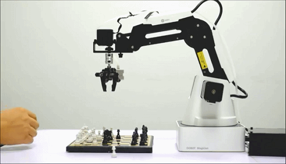 DOBOT magician robot arm plays chess